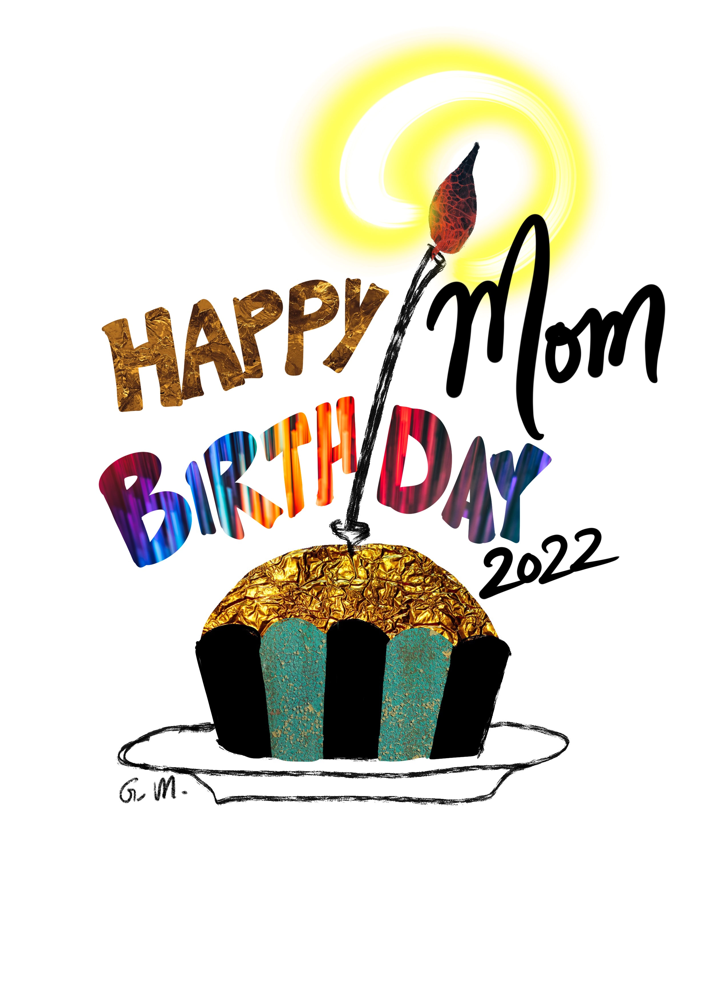 Mom birthday card. Animated e-card. Birthday greeting ecard. Customised  digital drawing art | GooMa Greetings